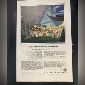 Vintage 1940 H.J. Heinz Strawberry Festival Ad Advertisement